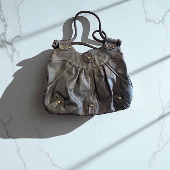 Source Unknown Handbags - Chic blackish Vegan leather heavyweight durable boho biker, style shoulder bag